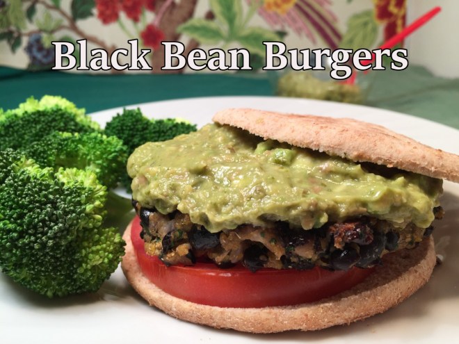 black bean burgers text