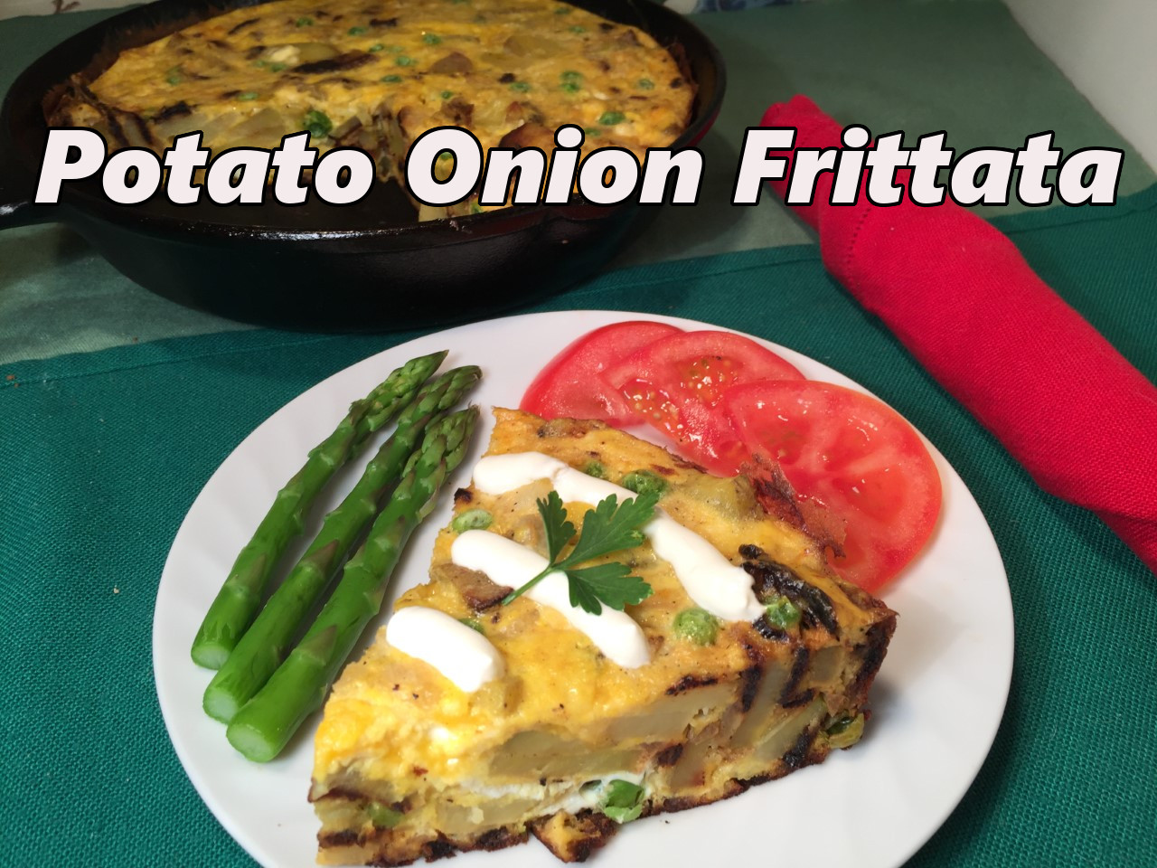 frittata potato onion text
