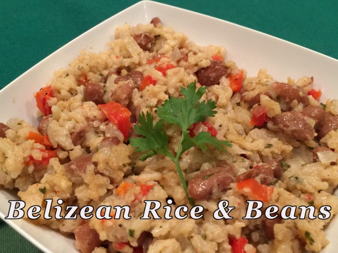 Belezian rice and beans text