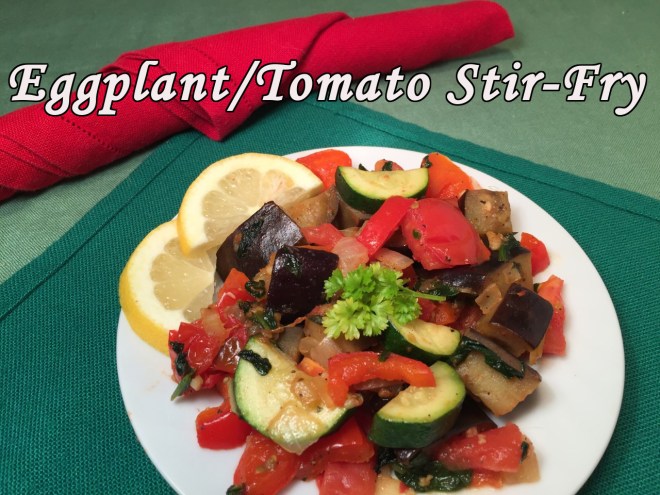 eggplant-tomato stir fry